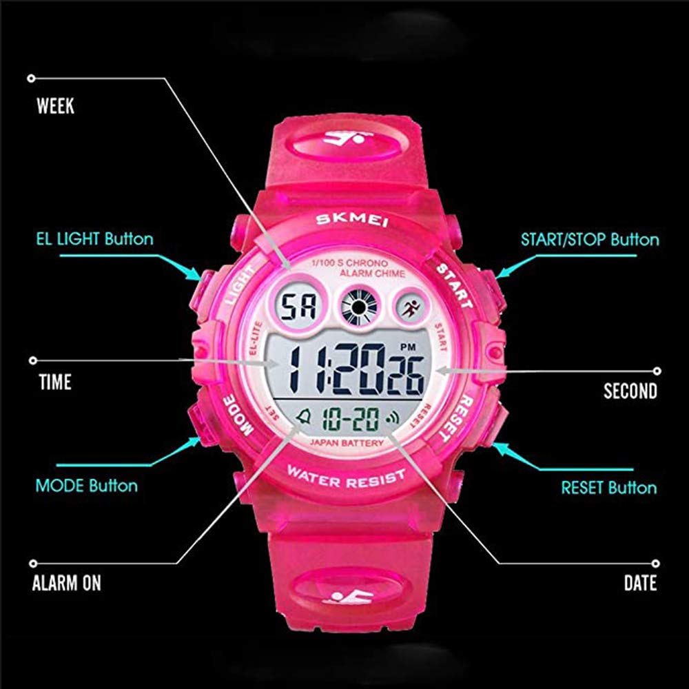 Foto 4 pulgar | Venta Internacional - Reloj Deportivo Digital Para Niños Tonnier, Led, Impermeable, En T, Rojo