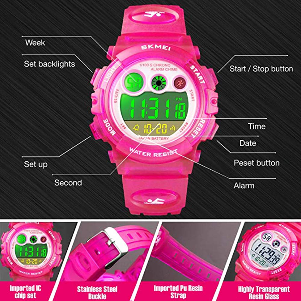 Foto 6 pulgar | Venta Internacional - Reloj Deportivo Digital Para Niños Tonnier, Led, Impermeable, En T, Rojo