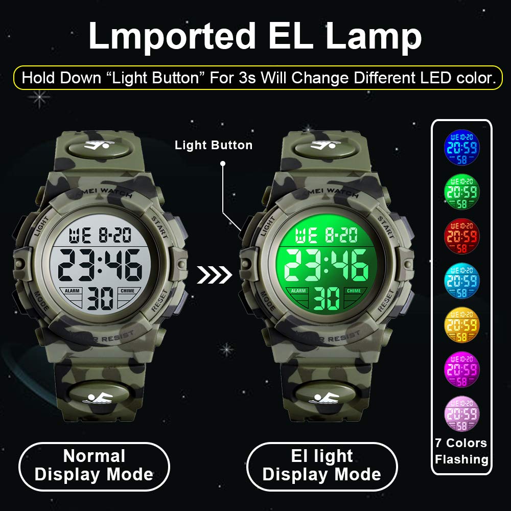 Foto 6 pulgar | Venta Internacional - Reloj Digital Led Deportivo Uswat, 50 M, Resistente Al Agua, Para Niños Y Niñas