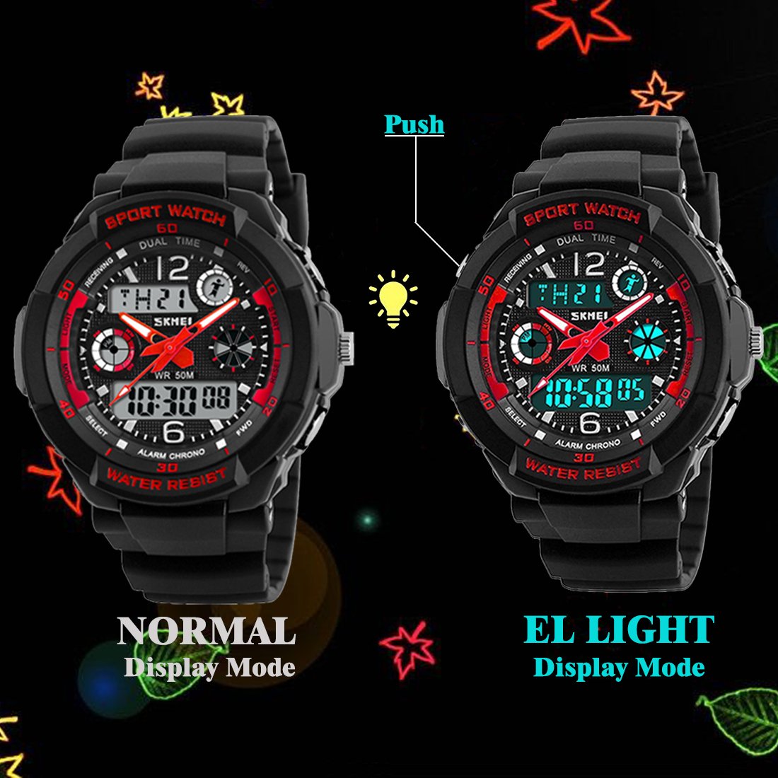 Foto 5 pulgar | Venta Internacional - Reloj Generic Girls Multifunción, 50 M, Resistente Al Agua, Led Rojo