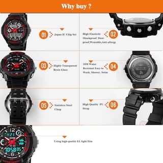 Foto 7 | Venta Internacional - Reloj Generic Girls Multifunción, 50 M, Resistente Al Agua, Led Rojo