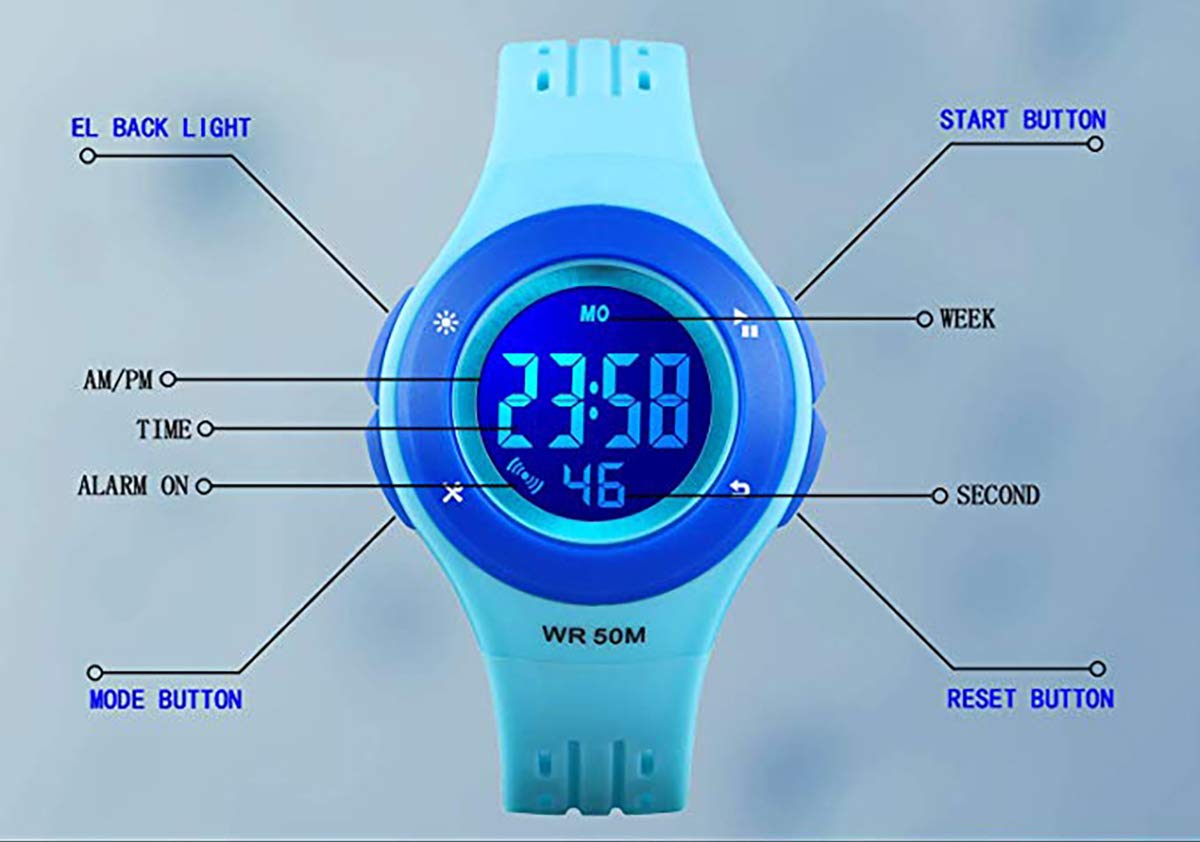 Foto 6 pulgar | Venta Internacional - Reloj Digital Para Niños Anloo, 50 M, Con Alarma, Cronómetro Impermeable