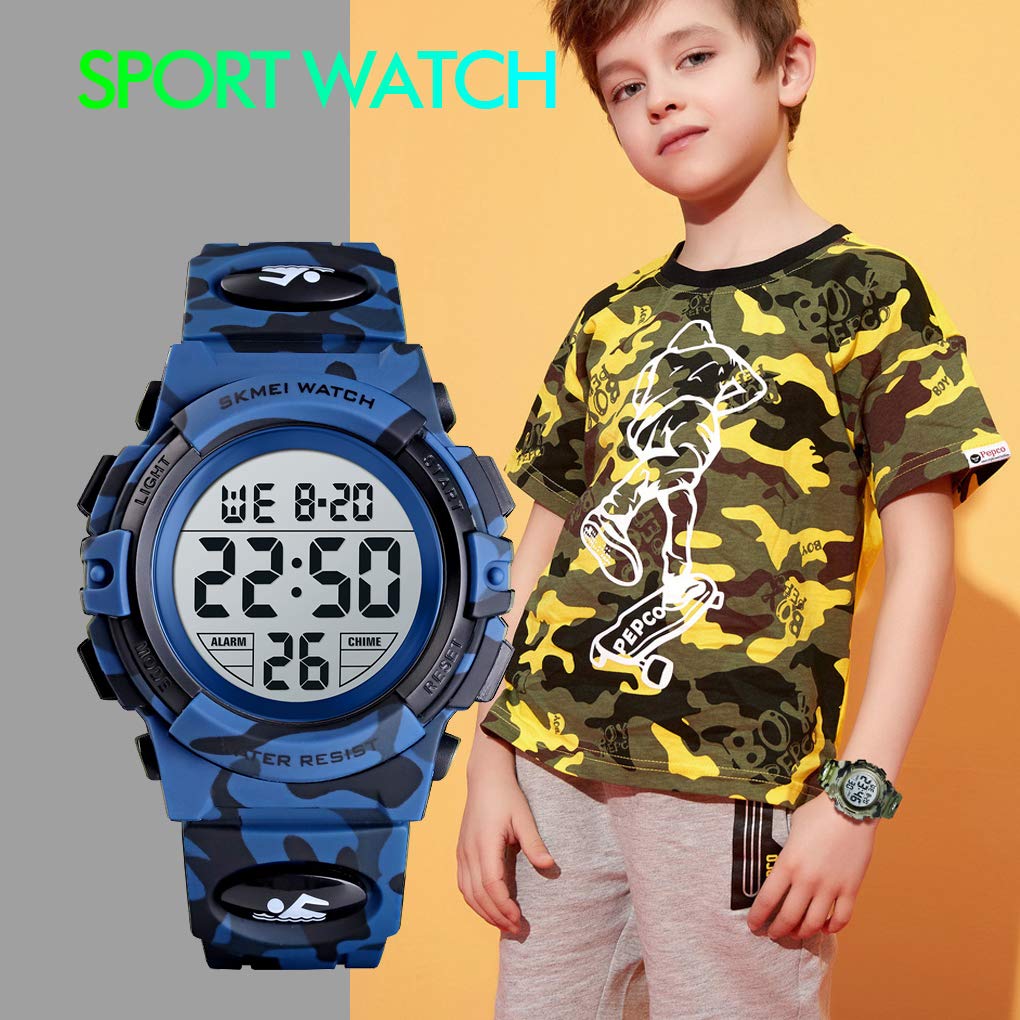 Foto 3 pulgar | Venta Internacional - Reloj Tephea Kids Sports Digital Led Impermeable Azul Oscuro