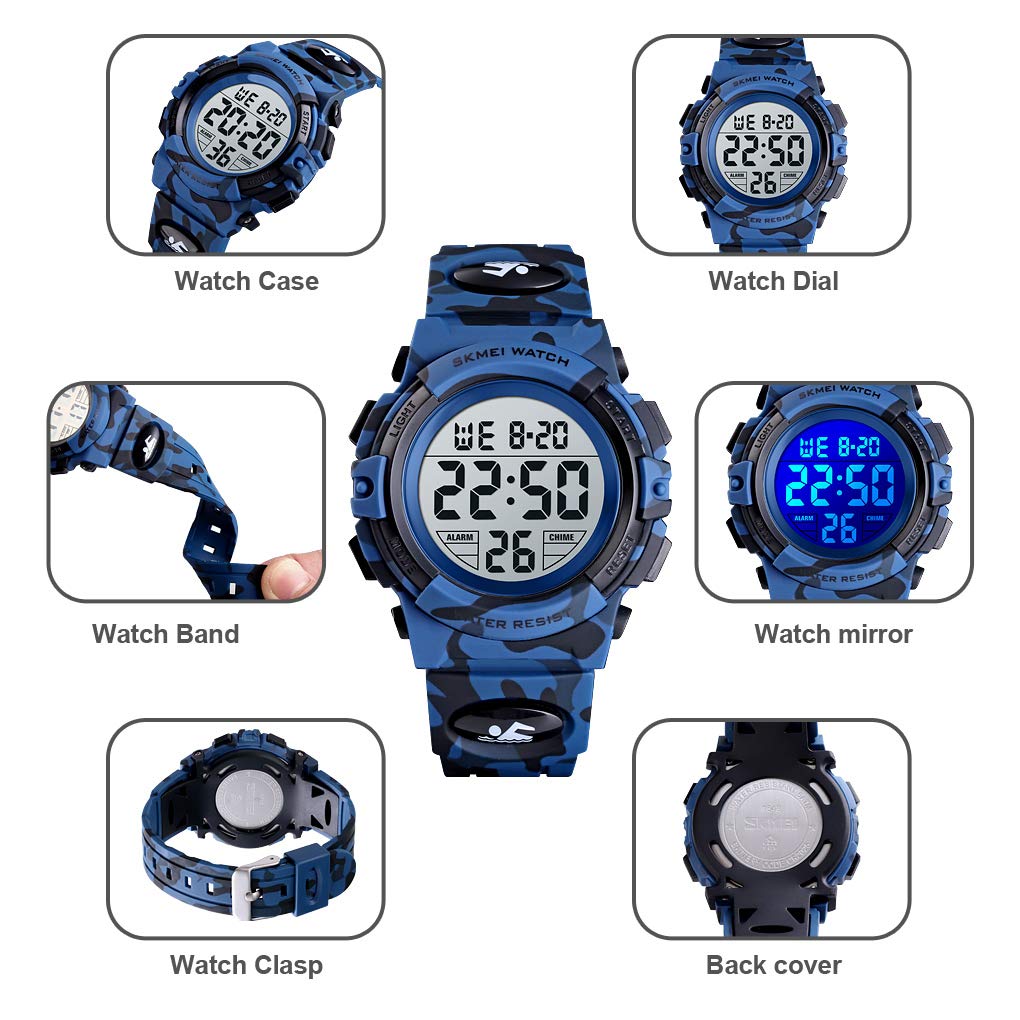 Foto 6 pulgar | Venta Internacional - Reloj Tephea Kids Sports Digital Led Impermeable Azul Oscuro