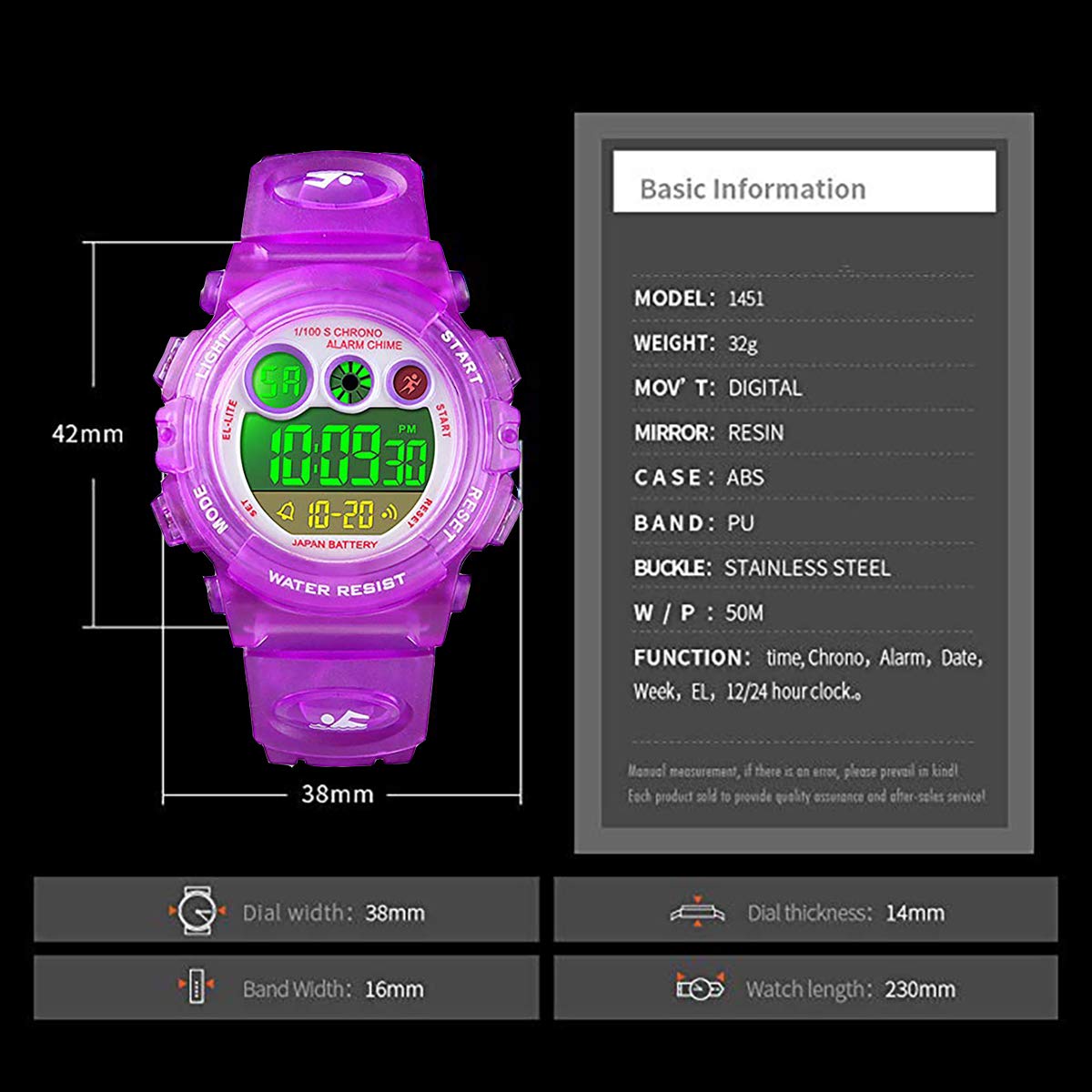 Foto 5 pulgar | Venta Internacional - Reloj Digital Para Niños Anloo, 50 M, Con Alarma, Cronómetro Impermeable