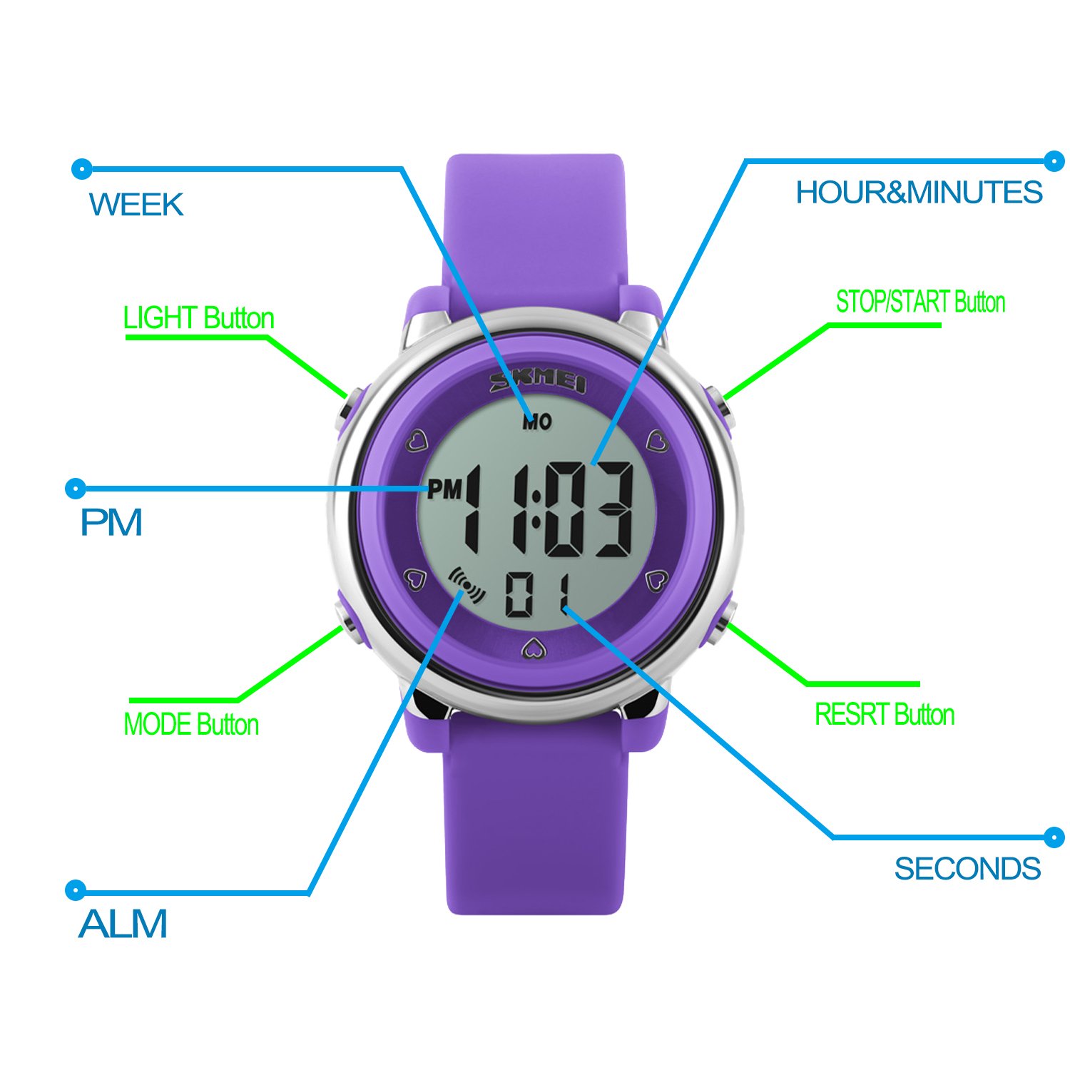 Foto 4 pulgar | Venta Internacional - Reloj con Cronómetro Digital Dayllon Boys Morado