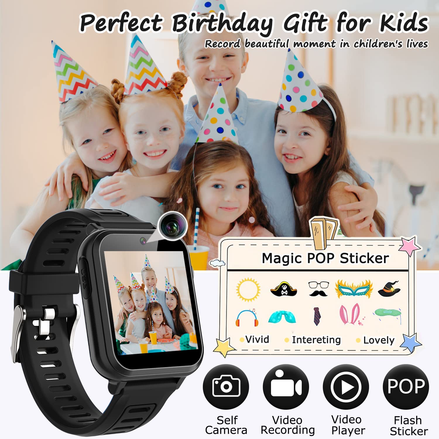 Foto 6 pulgar | Venta Internacional - Reloj Inteligente Wiszodet Kids con Cámara para Niños