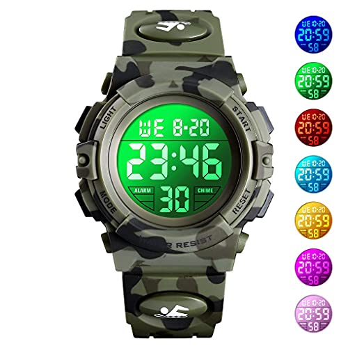 Foto 3 pulgar | Venta Internacional - Reloj Pasnew Para Niños Con Retroiluminación Led, Impermeable, Camuflaje