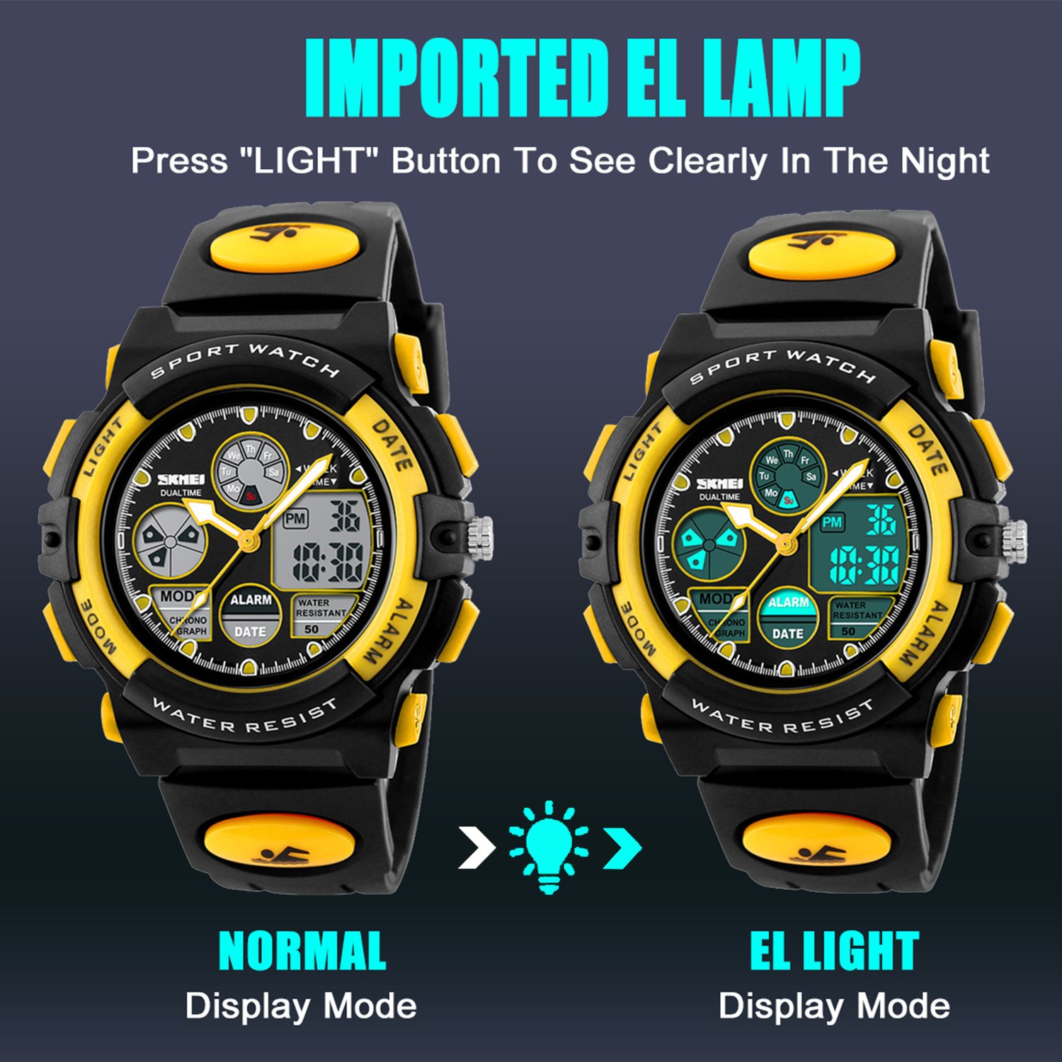 Foto 5 | Venta Internacional - Reloj Viliysun Kid Sport, 50 M, Resistente Al Agua, Con Alarma Led Y Cronómetro