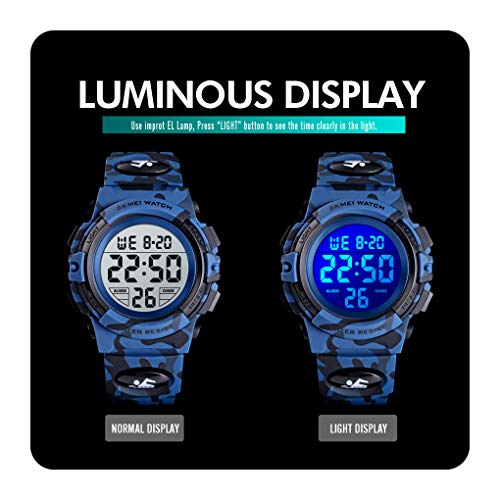 Foto 6 pulgar | Venta Internacional - Reloj Digital Deportivo Fizili Para Niños, Impermeable, De 3 A 15 Años, Con Alarma, Azul