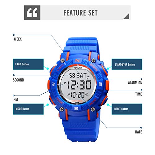 Foto 5 pulgar | Venta Internacional - Reloj Ruiwatchworld Para Niños, Digital, Deportivo, Azul, 5 Atm, Resistente Al Agua