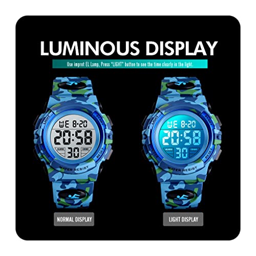 Foto 5 pulgar | Venta Internacional - Reloj Dayllon Boys Digital Sports, 50 M, Impermeable, Camuflaje, Azul