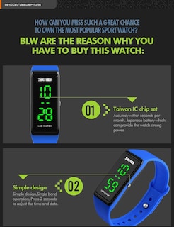Foto 4 | Venta Internacional - Reloj Mastop Sports Led Digital De Silicona Para Mujeres Y Hombres