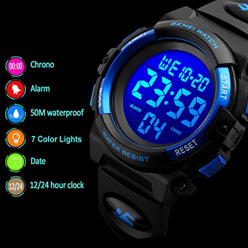 Foto 2 | Venta Internacional - Reloj Digital Venhoo Kids Para Deportes Al Aire Libre, Impermeable, Azul