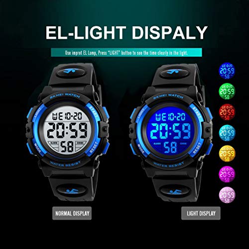 Foto 5 pulgar | Venta Internacional - Reloj Digital Venhoo Kids Para Deportes Al Aire Libre, Impermeable, Azul