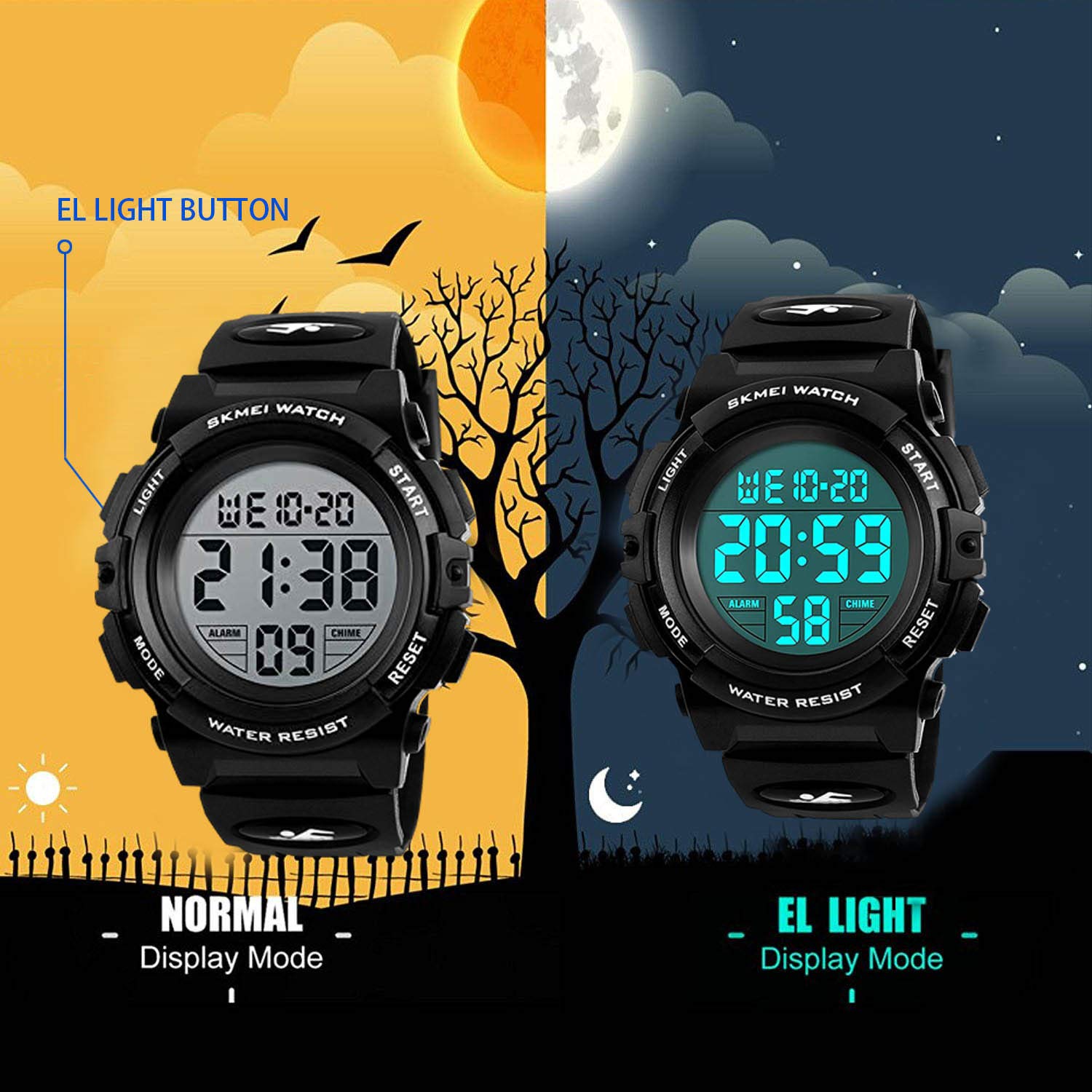 Foto 5 | Venta Internacional - Reloj Cofuo Con Alarma Deportiva Digital Impermeable Para Niños