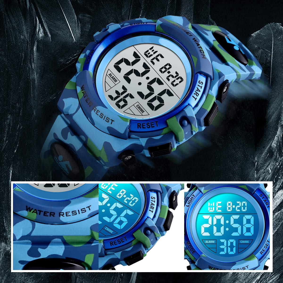 Foto 5 pulgar | Venta Internacional - Reloj Senors Led Camuflaje Azul para Niños