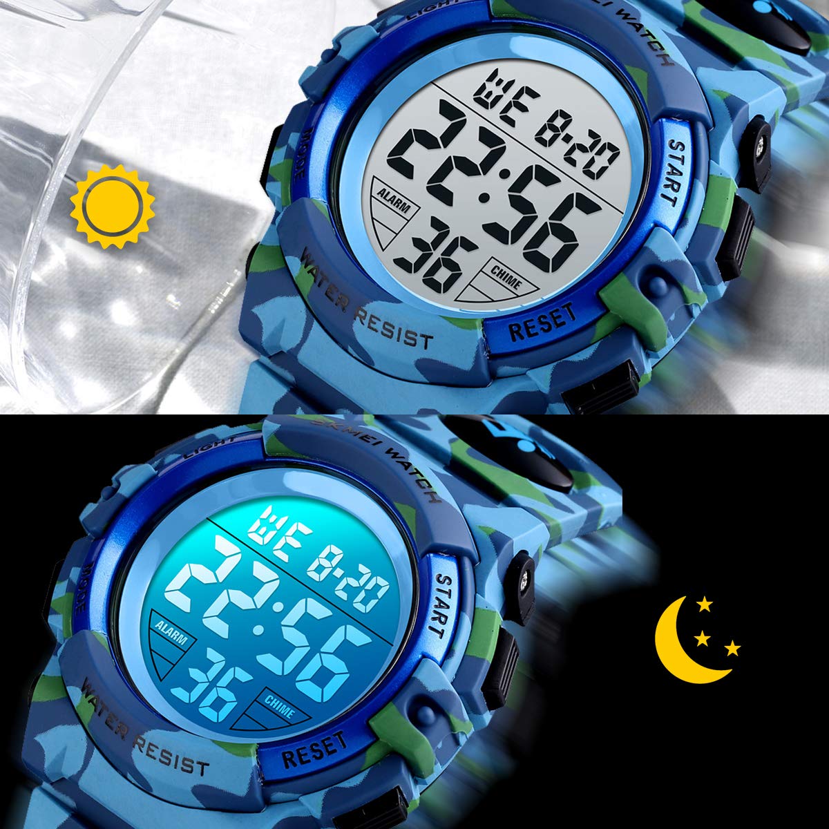 Foto 6 pulgar | Venta Internacional - Reloj Senors Led Camuflaje Azul para Niños