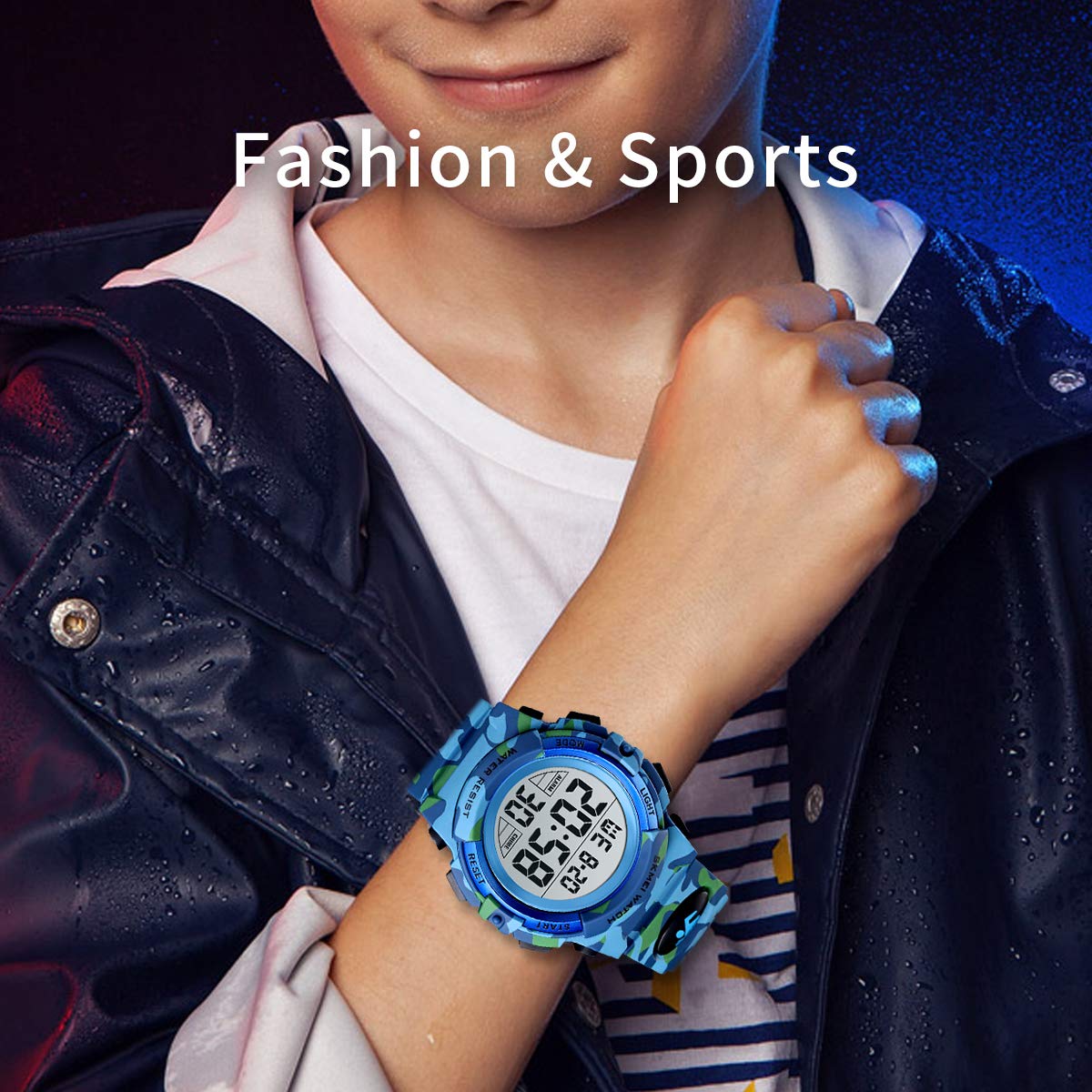 Foto 8 pulgar | Venta Internacional - Reloj Senors Led Camuflaje Azul para Niños