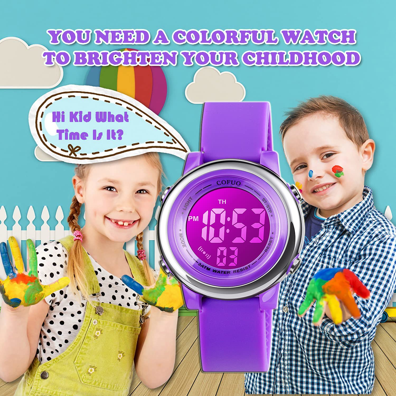 Foto 6 | Venta Internacional-Reloj Cofuo Lila Infantil