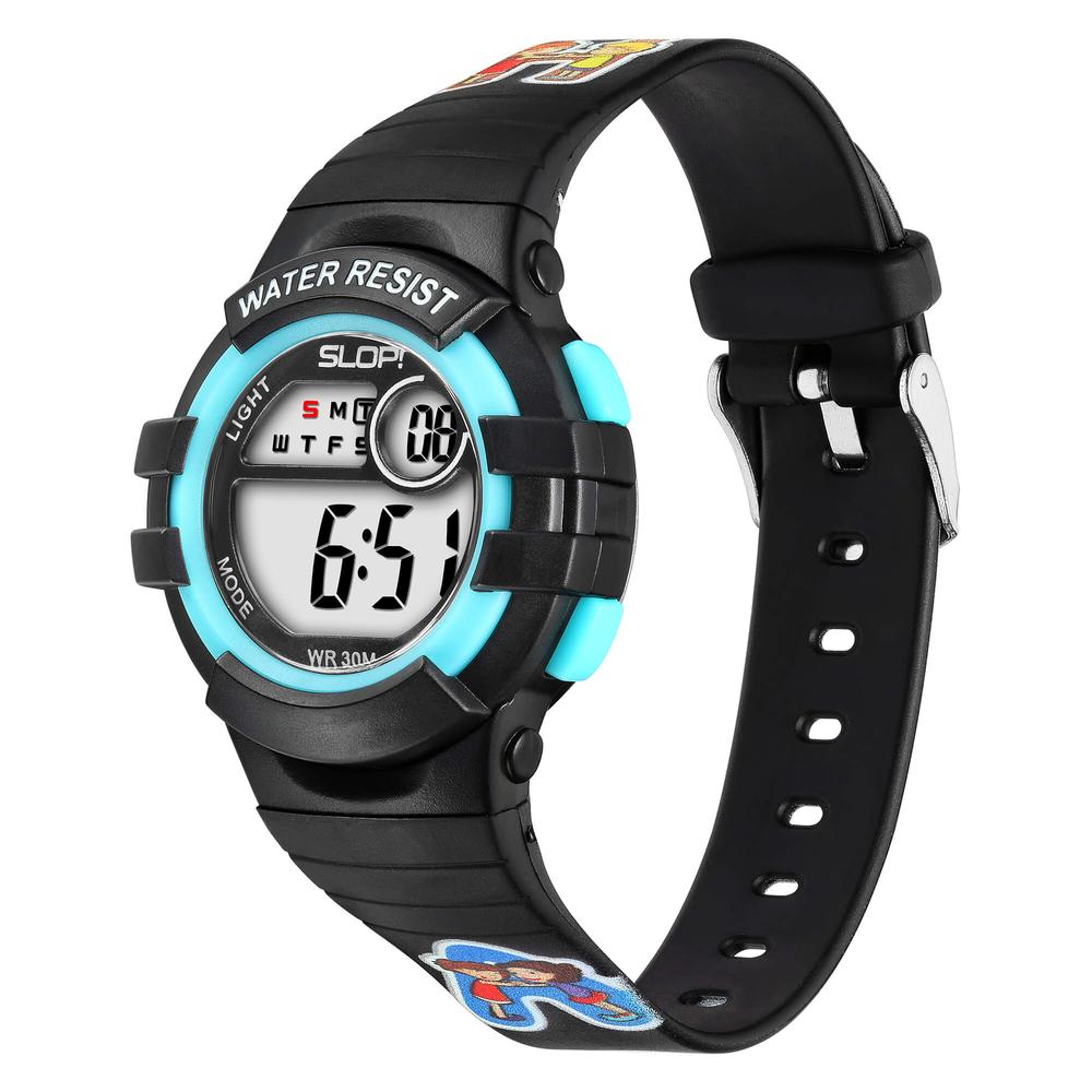 Foto 2 | Reloj Infantil Slop Para Niño Sw8206lk12 Negro Print Abecedario