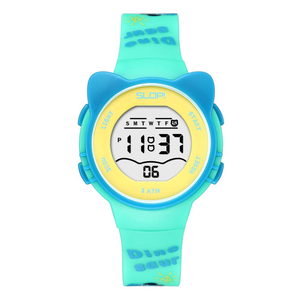 Reloj Infantil Slop Para Niño Sw2206lk3 Verde Print Dinosaurios