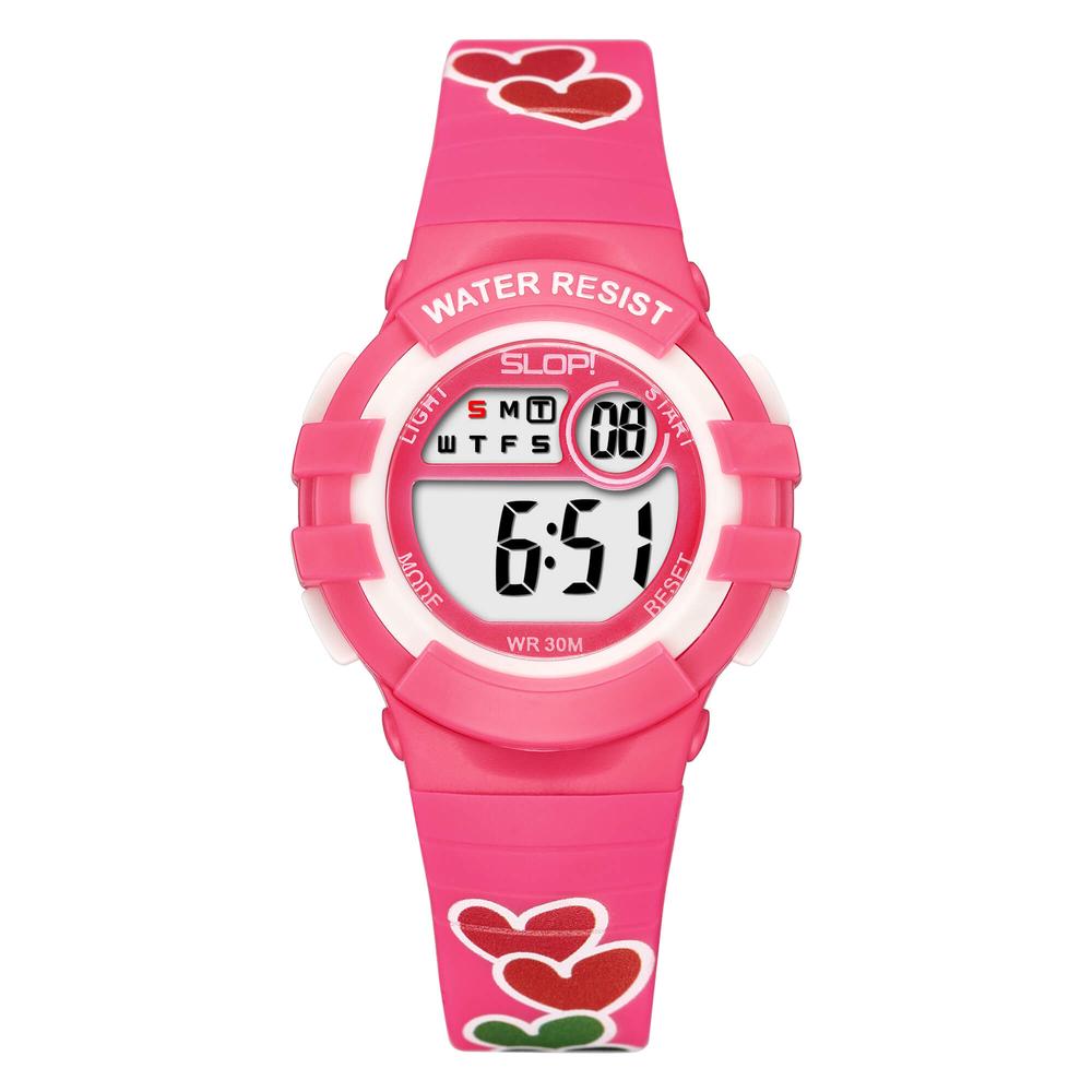 Foto 2 pulgar | Reloj Infantil Slop Para Niña Sw8206lk9 Fucsia Print Corazones