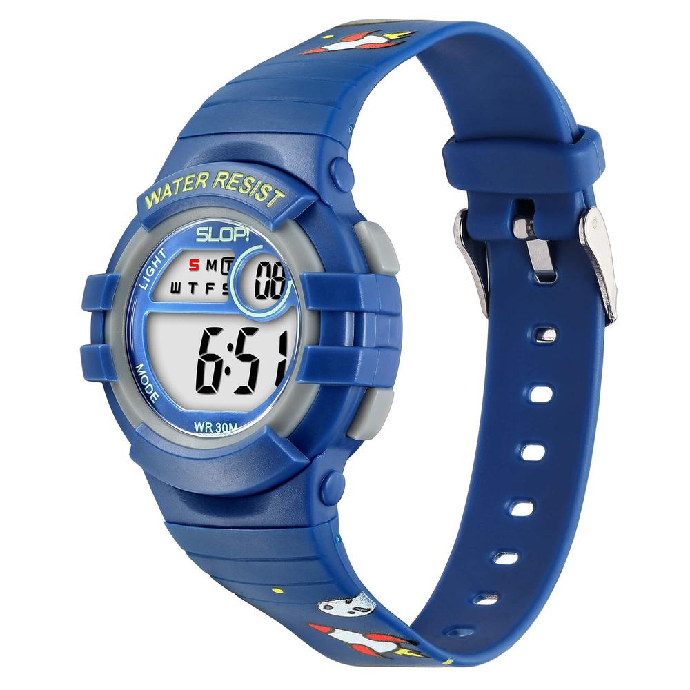 Foto 2 | Reloj Infantil Slop Para Niño Sw8206lk14 Azul Print Cohetes