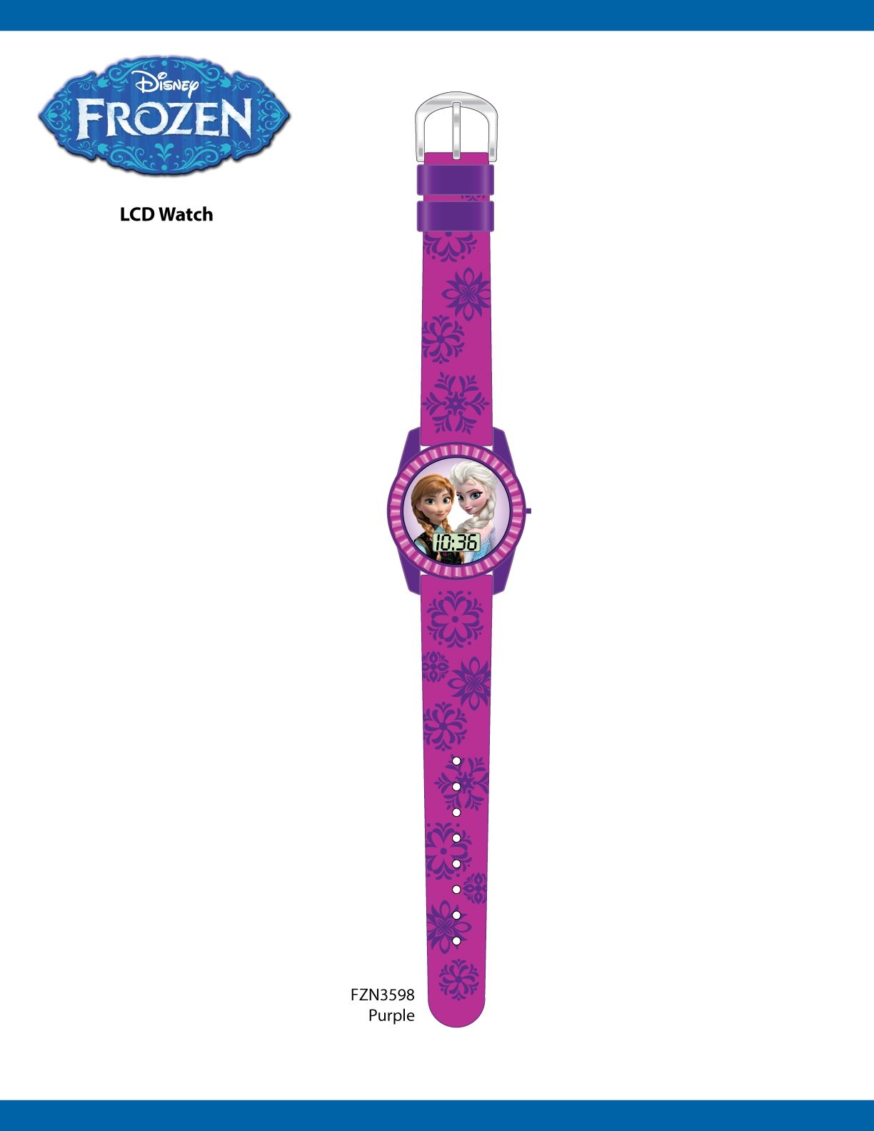 Foto 3 pulgar | Reloj Accutime Disney Frozen Kids Púrpura con Rosa - Venta Internacional