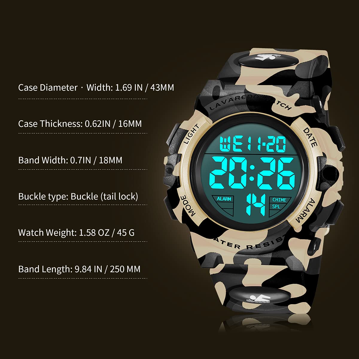 Foto 6 pulgar | Reloj A Alps Negro Infantil-Venta Internacional