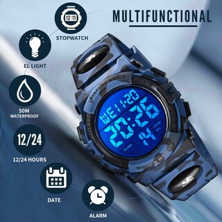 Foto 5 | Reloj Deportivo A Alpha Impermeable con Alarma y Calendario para Niños - Venta Internacional