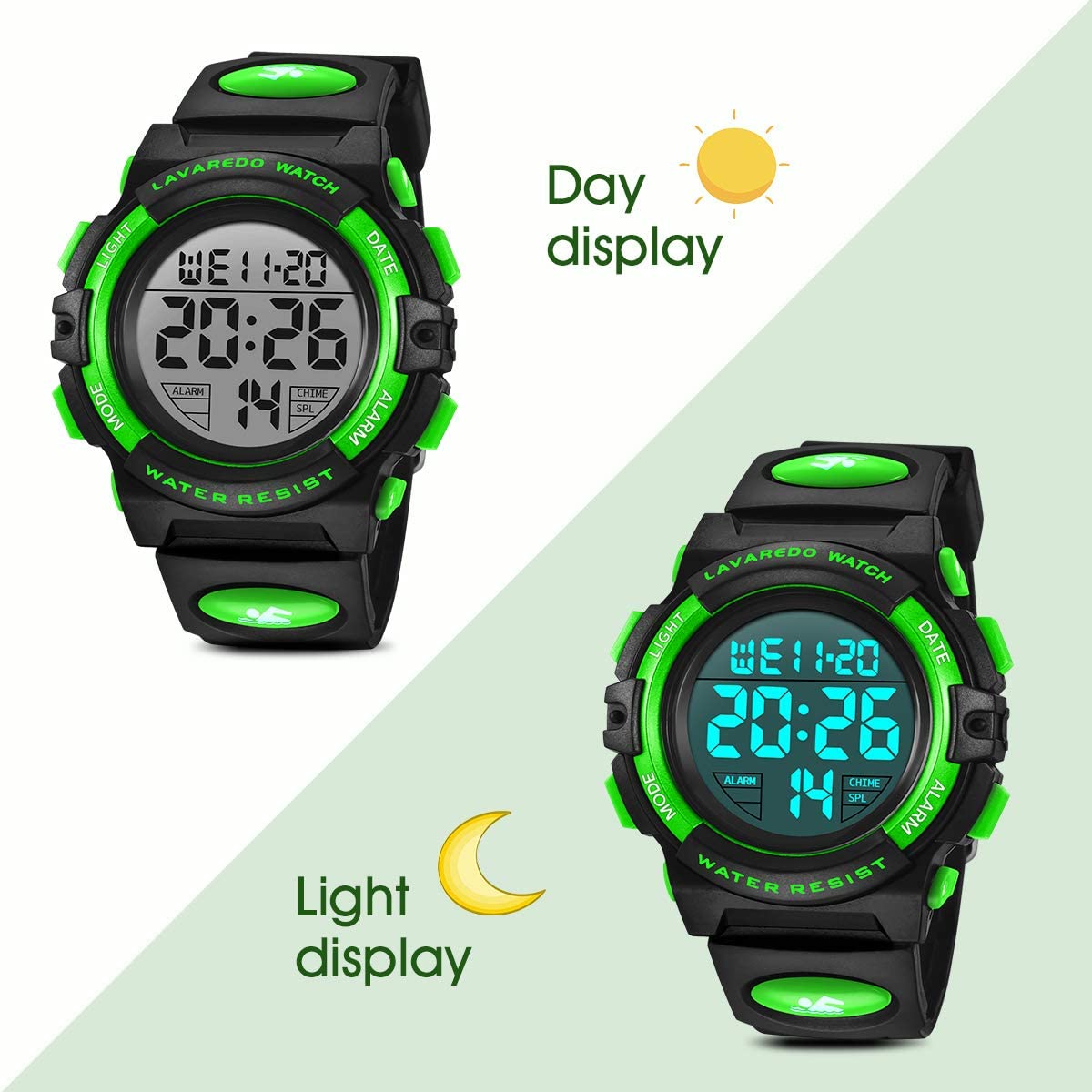 Foto 5 pulgar | Reloj A Alps Negro con Verde para Niños - Venta Internacional