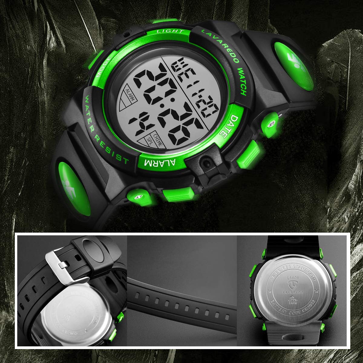 Foto 6 pulgar | Reloj A Alps Negro con Verde para Niños - Venta Internacional