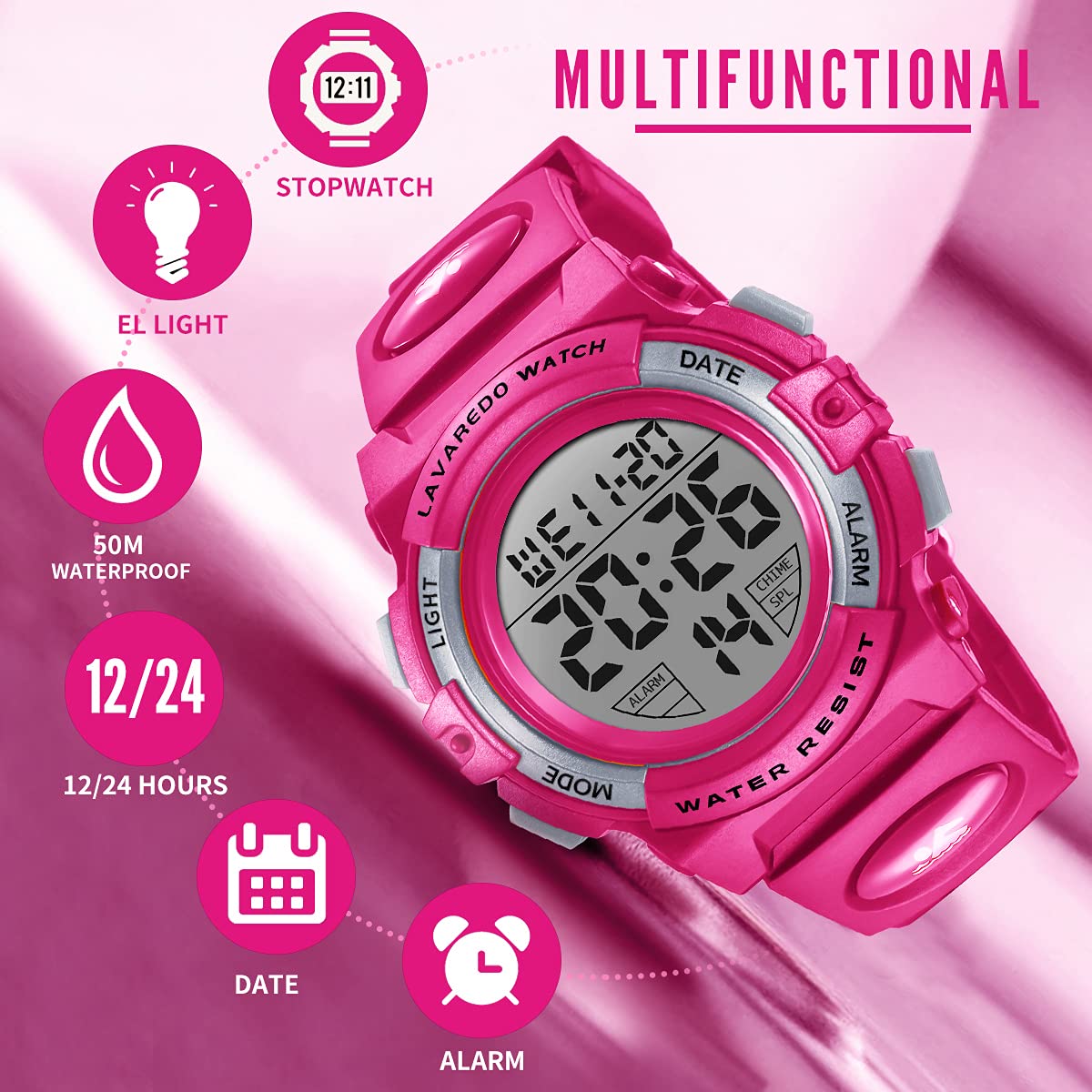Foto 3 pulgar | Reloj Digital Alps  Resistente al Agua - Venta Internacional