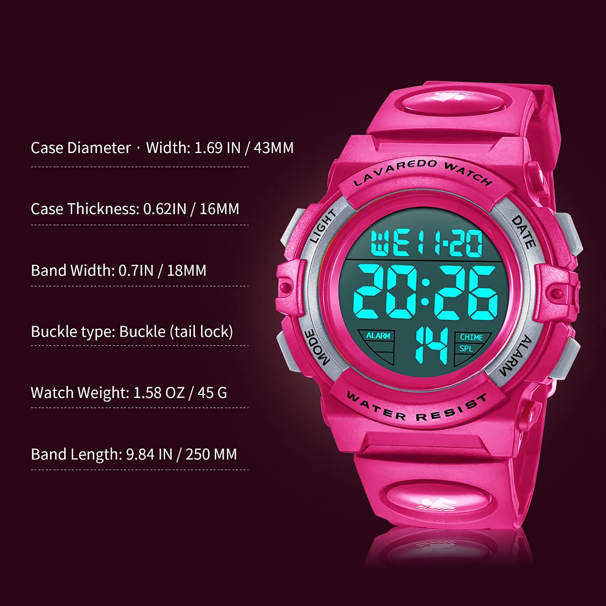 Foto 7 pulgar | Reloj Digital Alps  Resistente al Agua - Venta Internacional