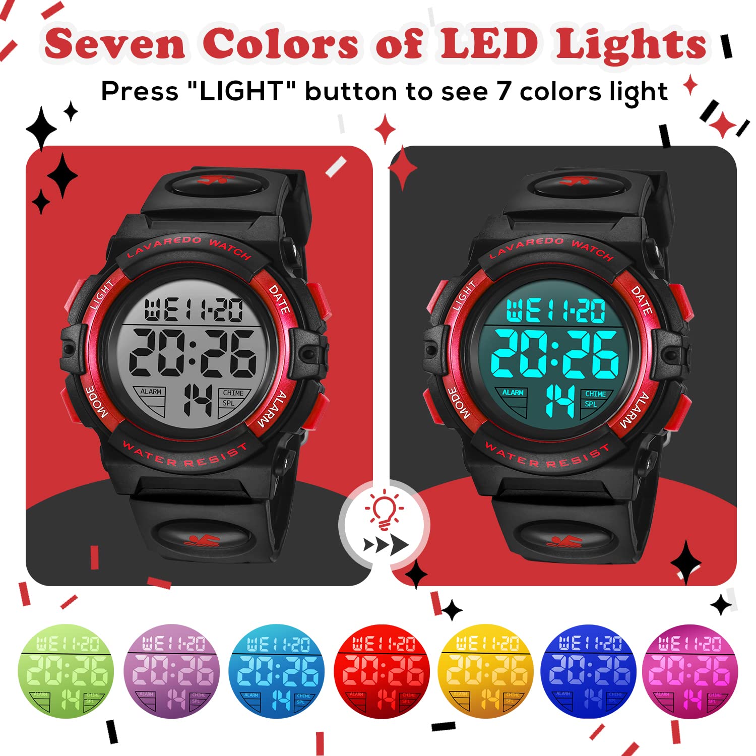Foto 5 pulgar | Reloj Digital Deportivo Alps para Niños - Venta Internacional