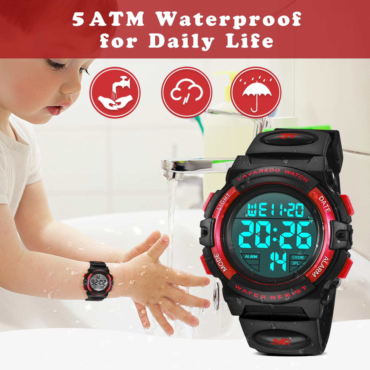 Foto 7 pulgar | Reloj Digital Deportivo Alps para Niños - Venta Internacional