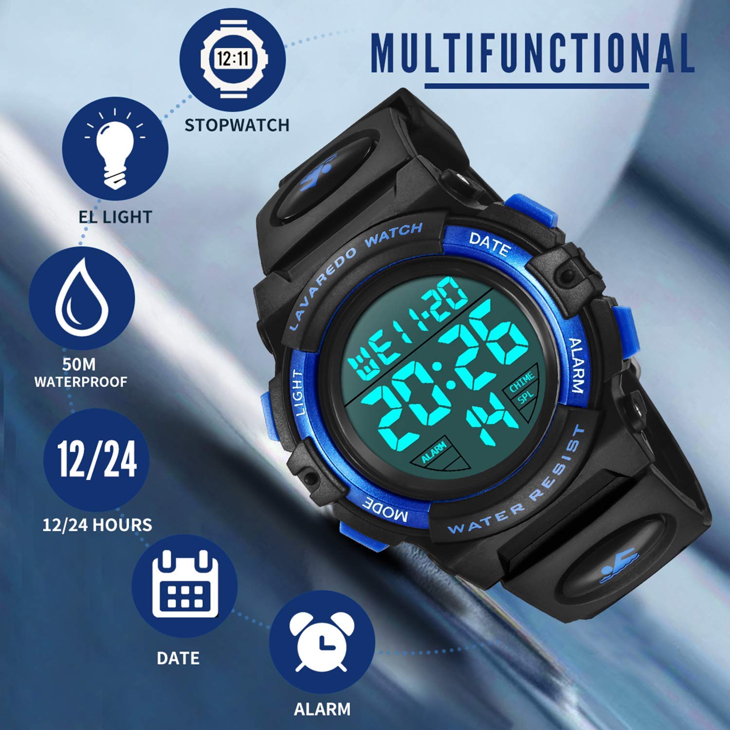 Foto 4 pulgar | Reloj Infantil Multifuncional para Deportes al Aire Libre Resistente al Agua 50m - Venta Internacional