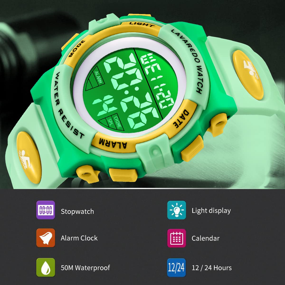 Foto 4 pulgar | Reloj Deportivo Digital  Alps para Niño Resistente al Agua - Venta Internacional