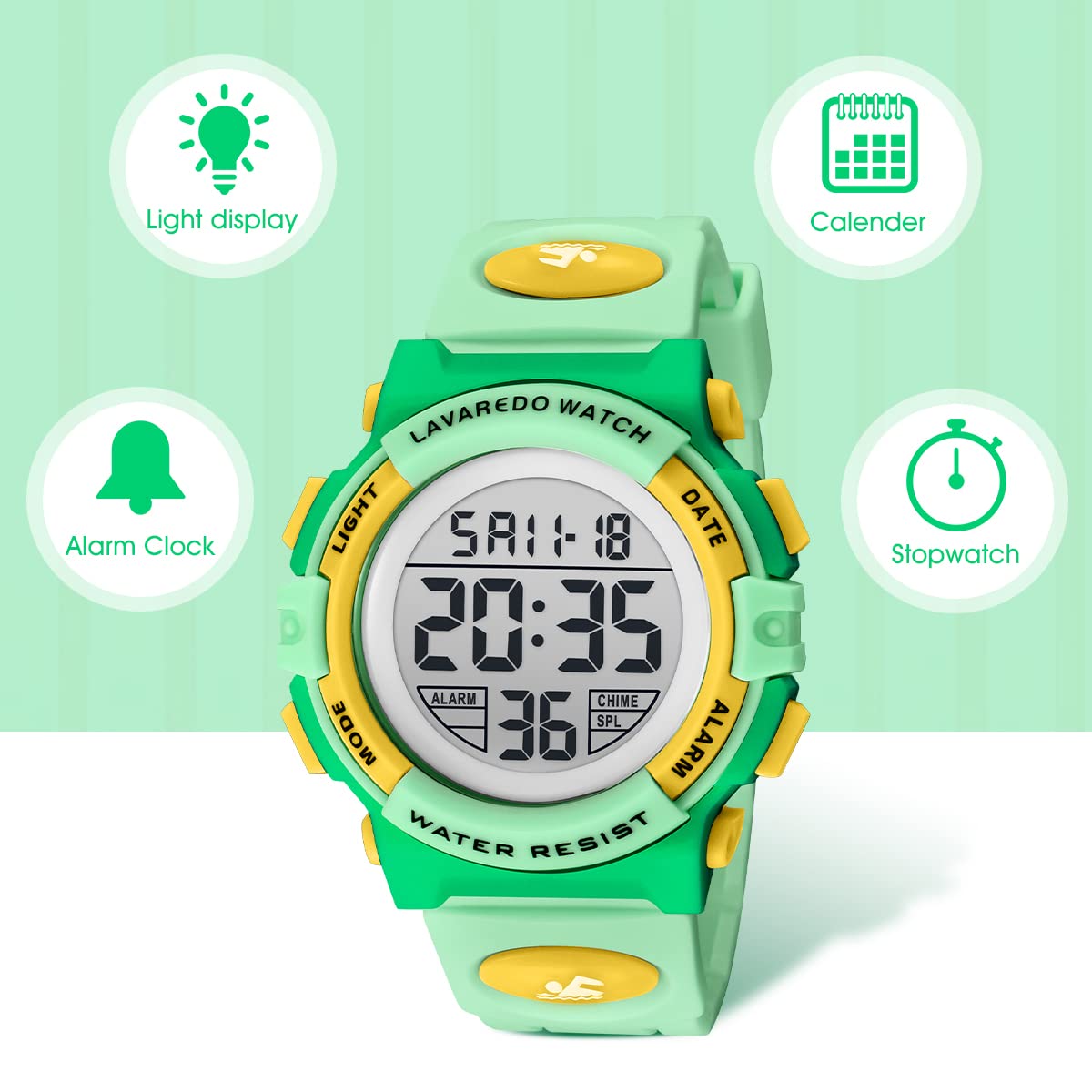 Foto 6 pulgar | Reloj Deportivo Digital  Alps para Niño Resistente al Agua - Venta Internacional