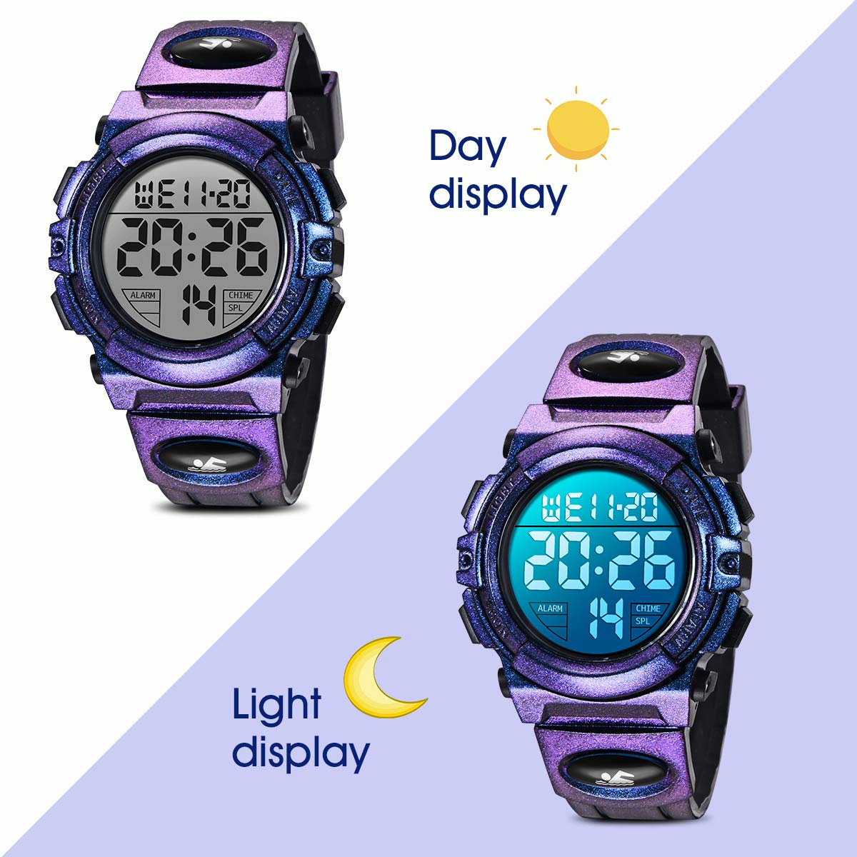 Foto 6 pulgar | Reloj A Alps Digital Morado para Niños - Venta Internacional