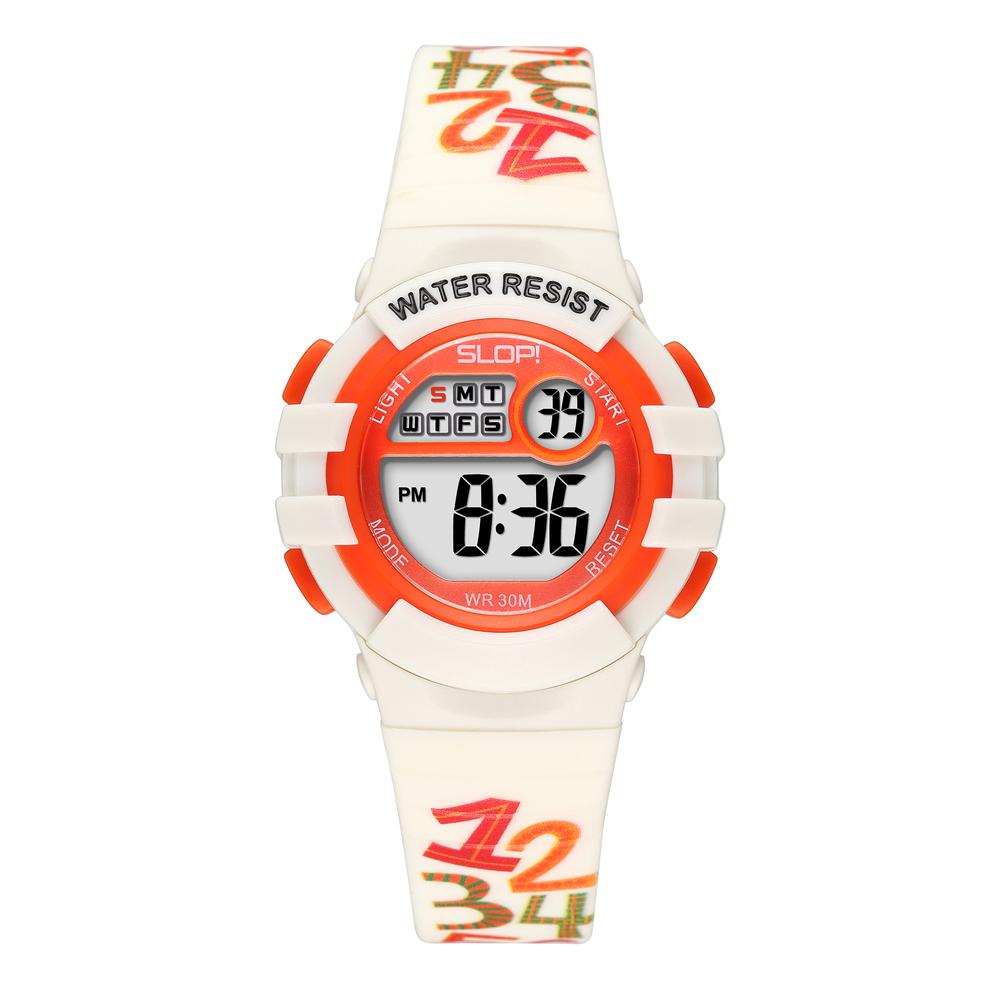 Reloj Infantil Slop Unisex Uno Dos Tres Sw24301k4 Blanco