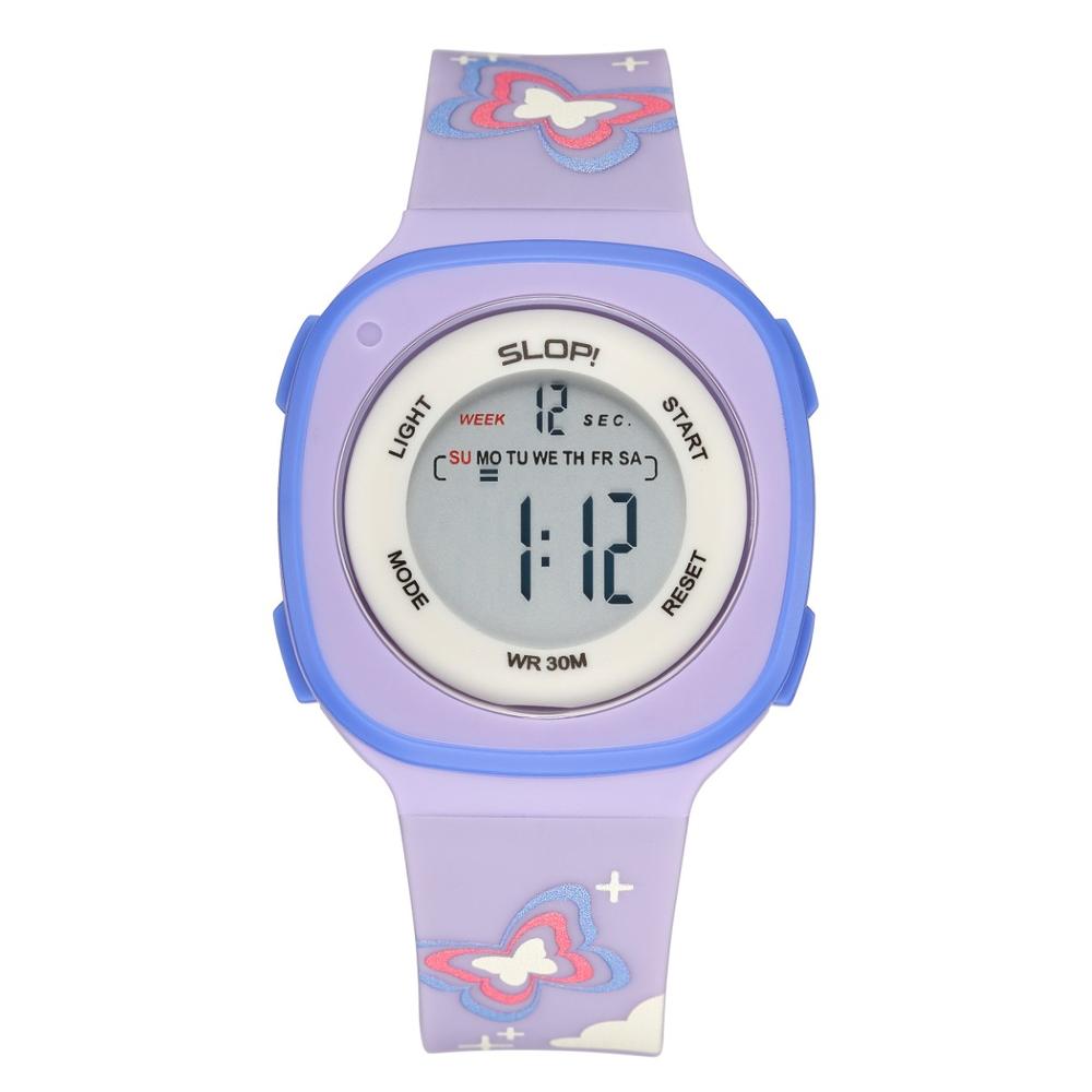 Foto 2 pulgar | Reloj Slop Morado Print Mariposas Sw2207lk4 Niña