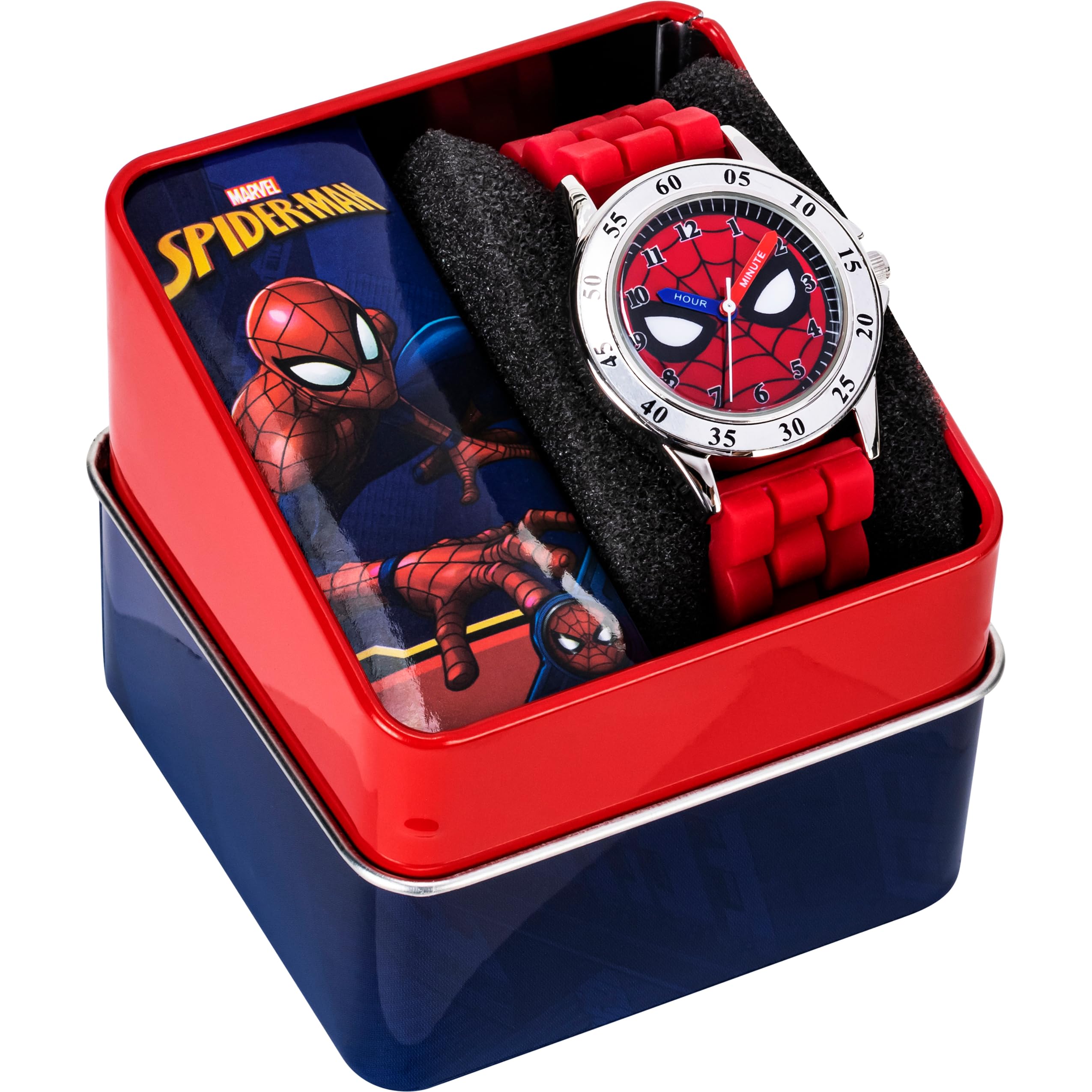 Foto 3 pulgar | Reloj Accutime Spiderman Time Teacher Para Niños, Color Rojo - Venta Internacional.