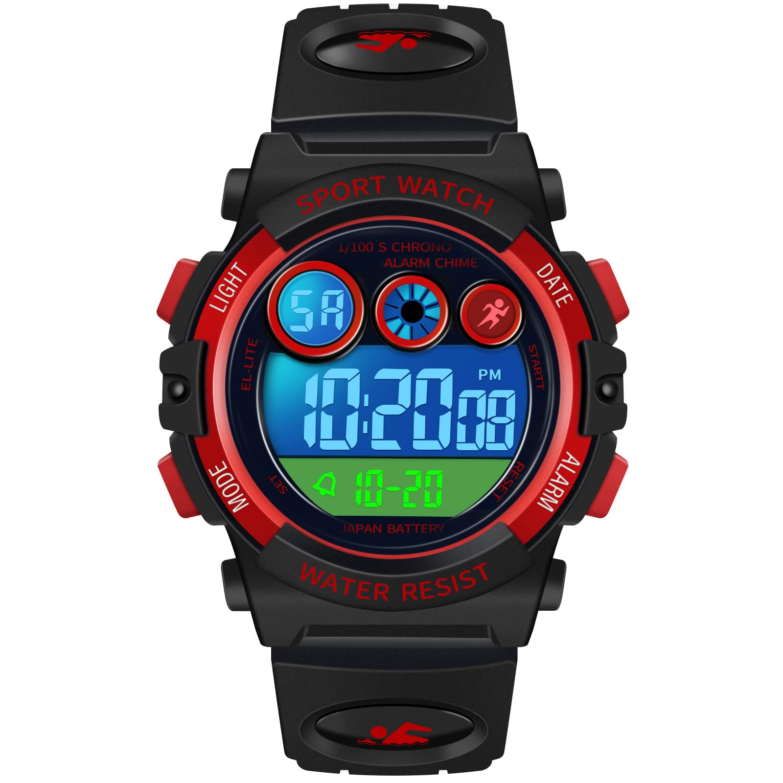 Foto 2 pulgar | Reloj Dayllon Kids Digital Sport Impermeable Con Alarma De 3 A 15 Años, Rojo - Venta Internacional.