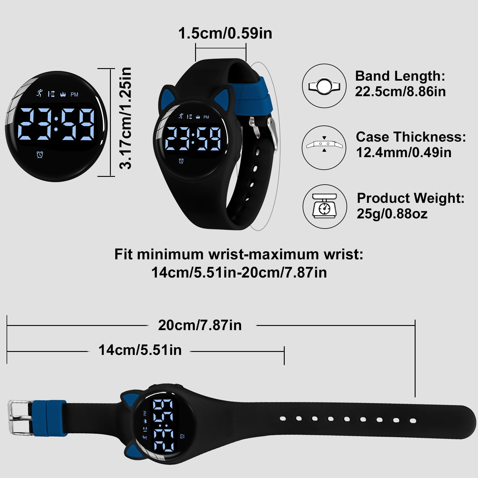 Foto 7 pulgar | Reloj Bomieux Kids T6f-blackblue-y Digital - Venta Internacional