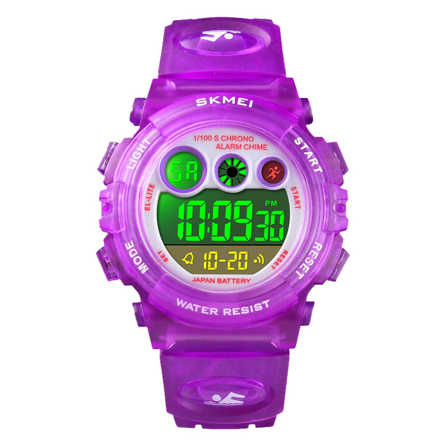 Foto 2 pulgar | Reloj Cofuo, Alarma Digital Deportiva Impermeable Para Niños, Color Morado - Venta Internacional.