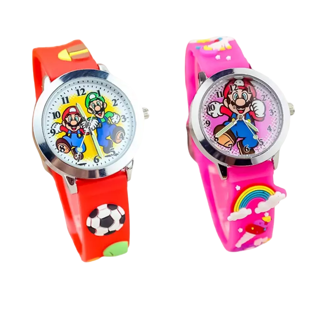 Foto 2 pulgar | Reloj Infantil Super Mario Bros 2 Piezas Rojo y Rosa