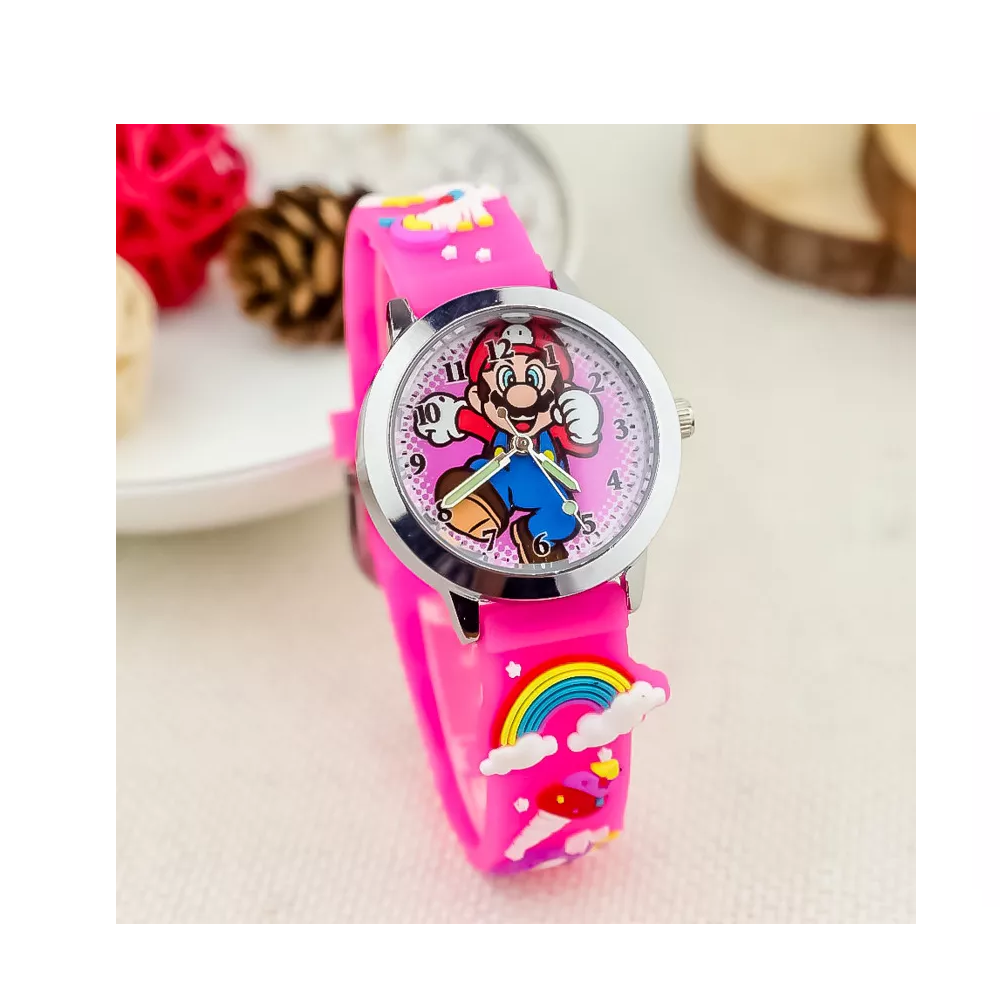 Foto 4 pulgar | Reloj Infantil Super Mario Bros 2 Piezas Rojo y Rosa