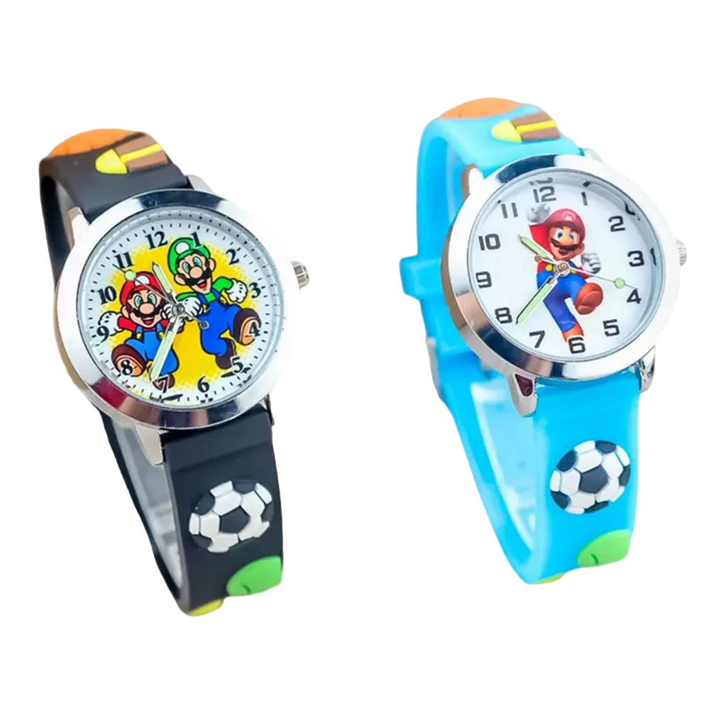 Foto 2 pulgar | Reloj Infantil Super Mario Bros 2 Piezas Negro/Azul